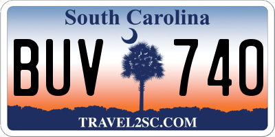 SC license plate BUV740
