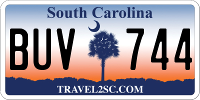 SC license plate BUV744