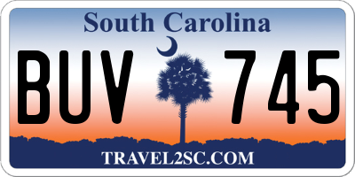 SC license plate BUV745