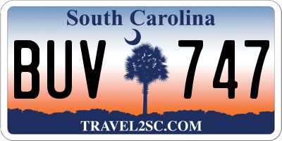 SC license plate BUV747
