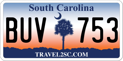 SC license plate BUV753