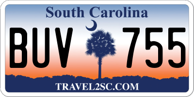 SC license plate BUV755