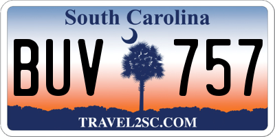 SC license plate BUV757