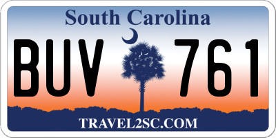 SC license plate BUV761