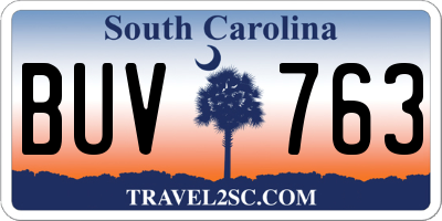 SC license plate BUV763