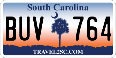 SC license plate BUV764