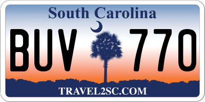 SC license plate BUV770