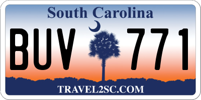SC license plate BUV771