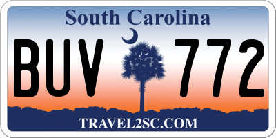 SC license plate BUV772