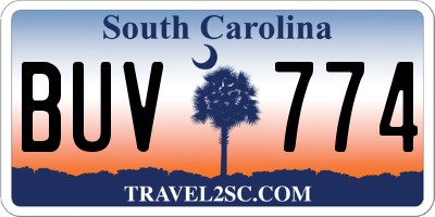 SC license plate BUV774