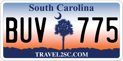 SC license plate BUV775