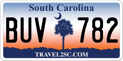 SC license plate BUV782