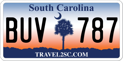 SC license plate BUV787