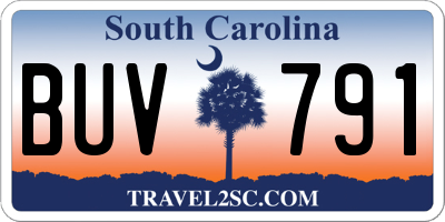 SC license plate BUV791