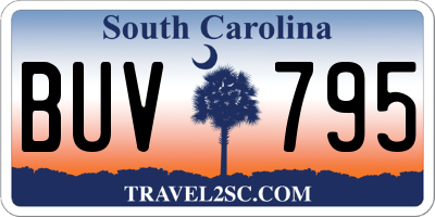 SC license plate BUV795