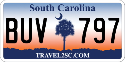 SC license plate BUV797