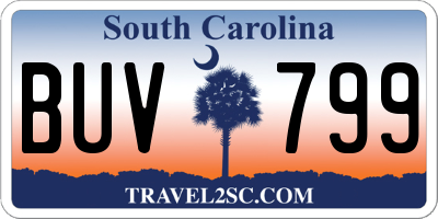 SC license plate BUV799