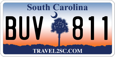 SC license plate BUV811