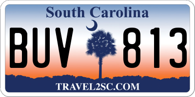 SC license plate BUV813