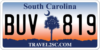 SC license plate BUV819
