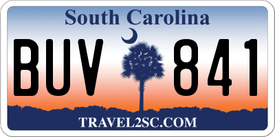 SC license plate BUV841