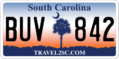 SC license plate BUV842