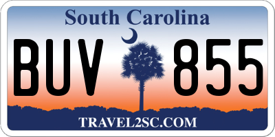 SC license plate BUV855