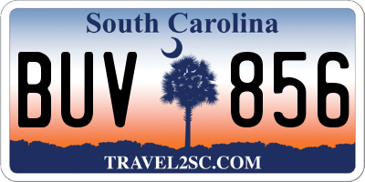 SC license plate BUV856