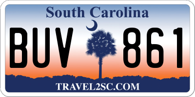 SC license plate BUV861