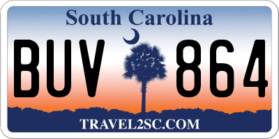 SC license plate BUV864