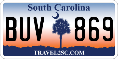 SC license plate BUV869