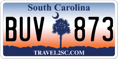 SC license plate BUV873