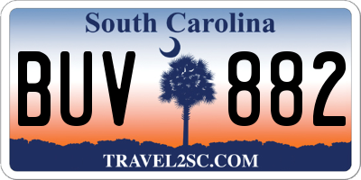 SC license plate BUV882