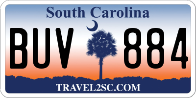 SC license plate BUV884