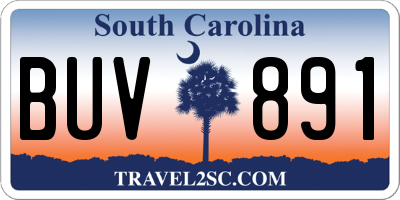 SC license plate BUV891