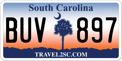 SC license plate BUV897