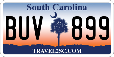 SC license plate BUV899