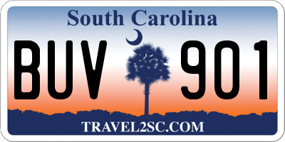 SC license plate BUV901