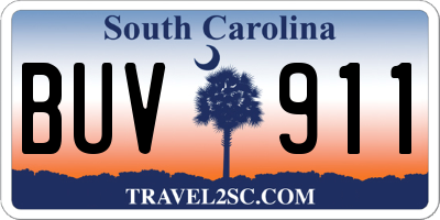 SC license plate BUV911