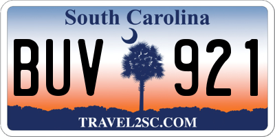 SC license plate BUV921