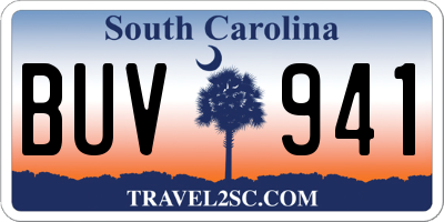 SC license plate BUV941