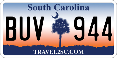 SC license plate BUV944
