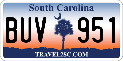 SC license plate BUV951