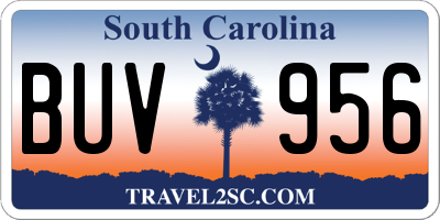 SC license plate BUV956
