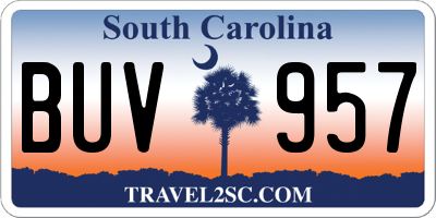 SC license plate BUV957