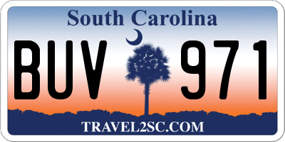SC license plate BUV971
