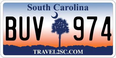 SC license plate BUV974