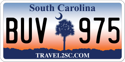 SC license plate BUV975