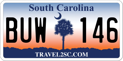 SC license plate BUW146