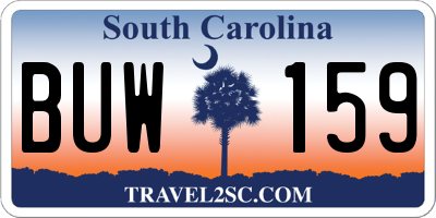 SC license plate BUW159